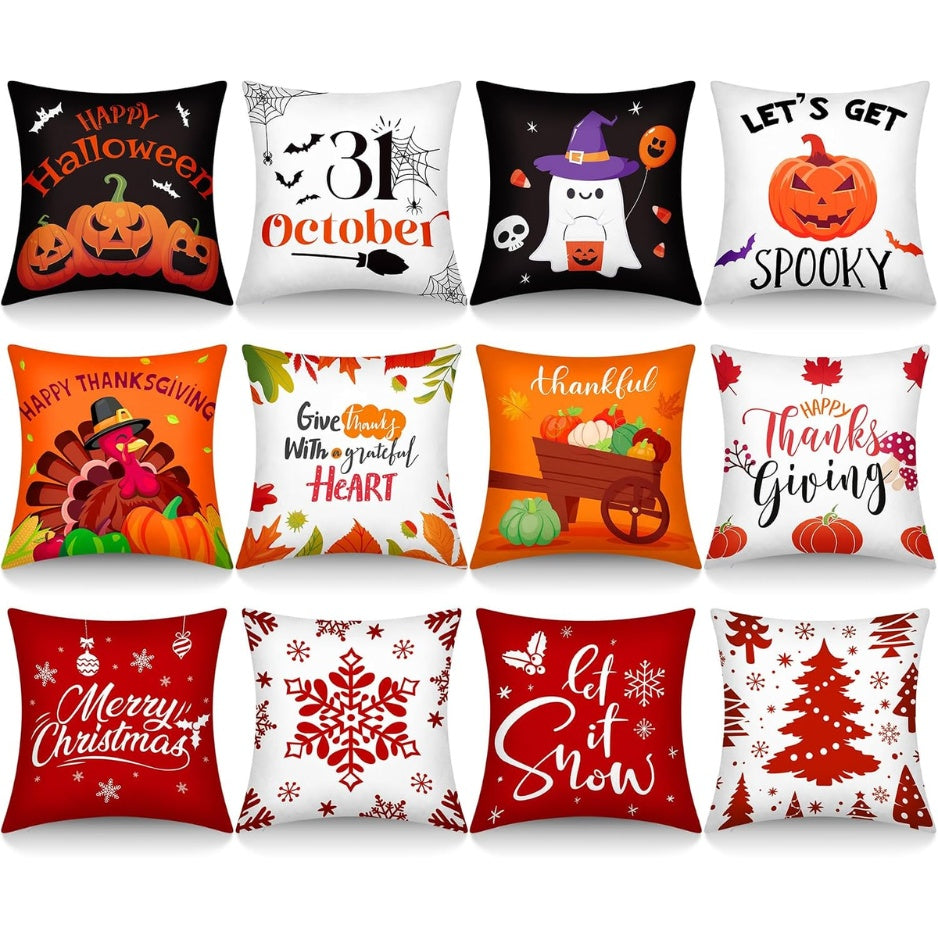 Halloween Pillow Cover Set — 12 Pieces