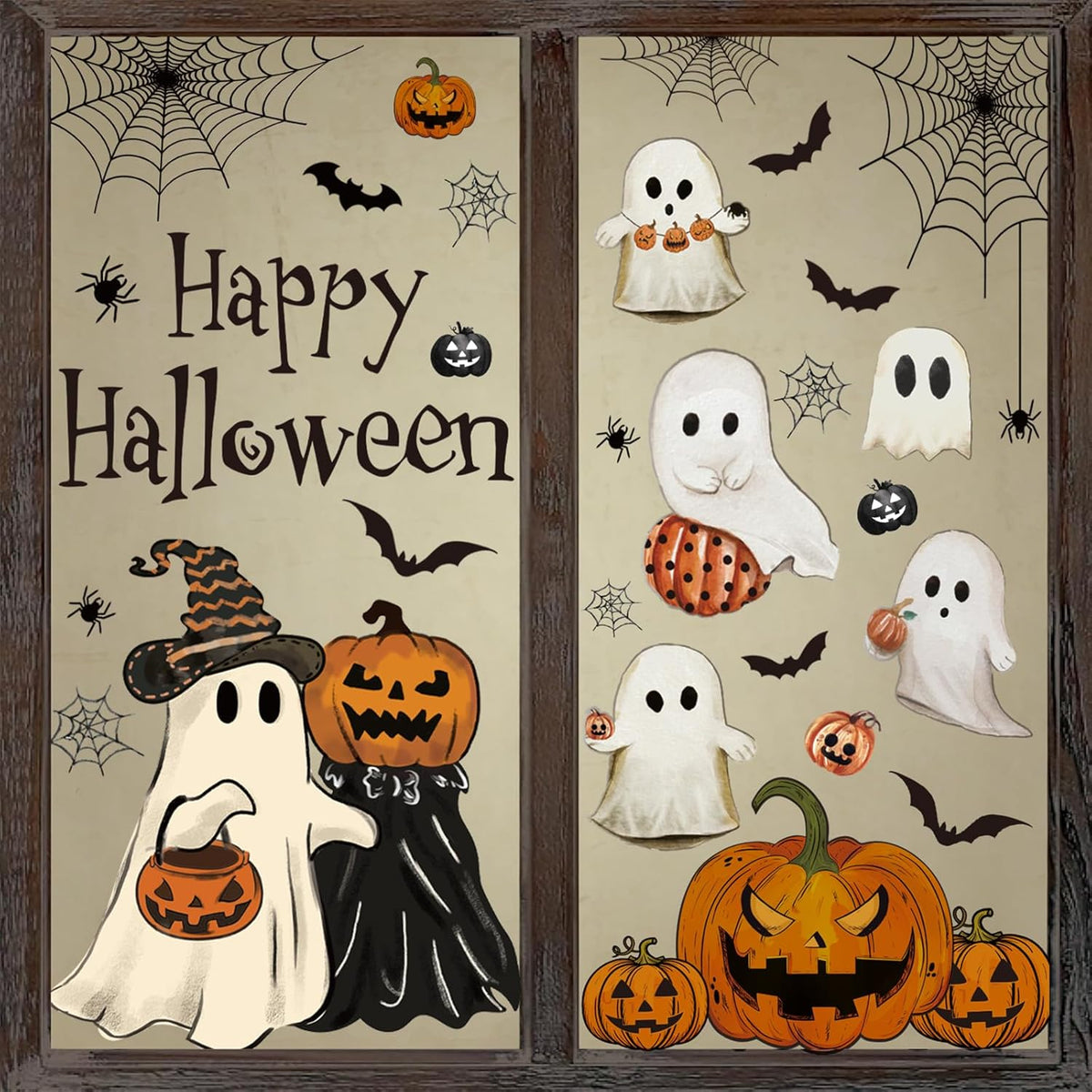 Vintage Halloween Window Clings — 6 Sheets